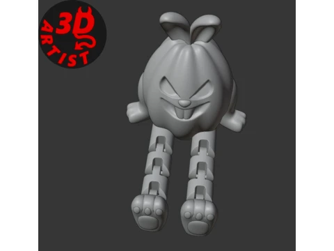 Halloween Pumpkin Bunny Articulated Legs Figurine 3D Print Model