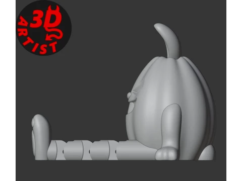 Halloween Pumpkin Bunny Articulated Legs Figurine 3D Print Model