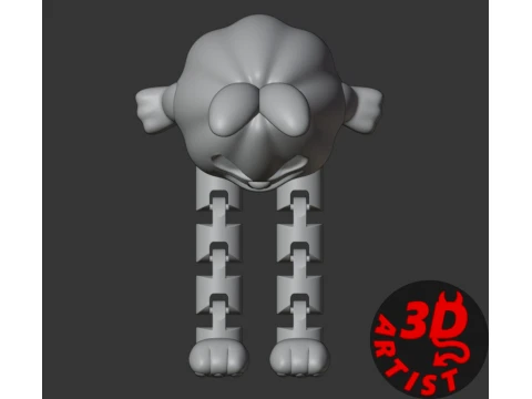 Halloween Pumpkin Bunny Articulated Legs Figurine 3D Print Model