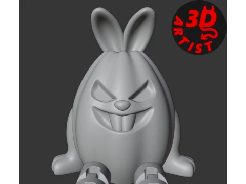 Halloween Pumpkin Bunny Articulated Legs Figurine 3D Print Model