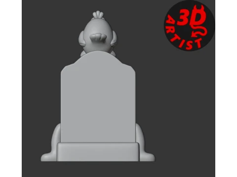 A gravestone and a crow Halloween decor Set 2 models 3D Print Model
