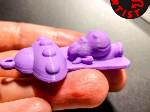 UFO and Cow Keychain 3D Print Model