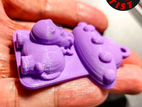UFO and Cow Keychain 3D Print Model