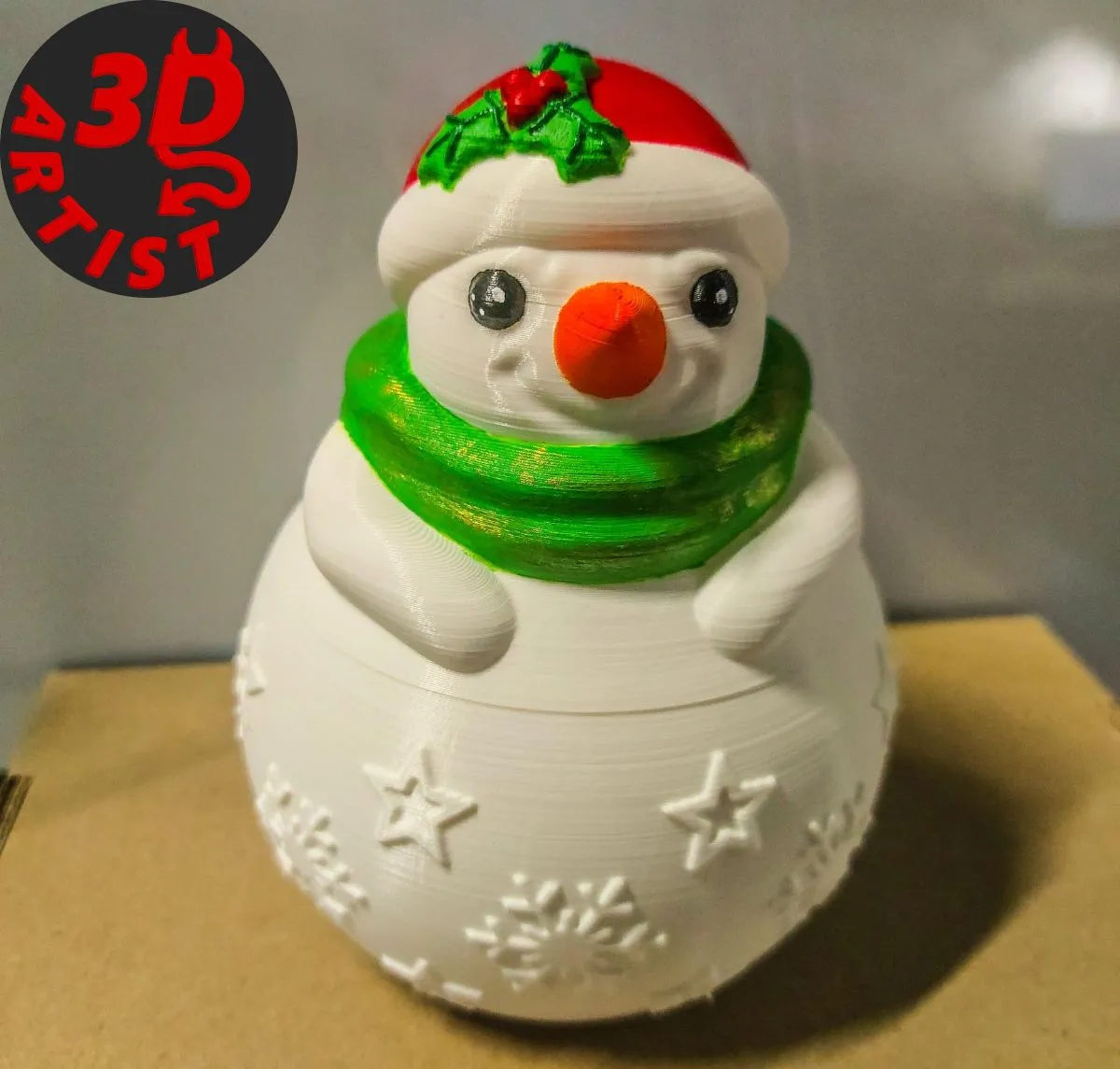 Snowman Box 3D Print Model .c4d .max .obj .3ds .fbx .stl .blend 