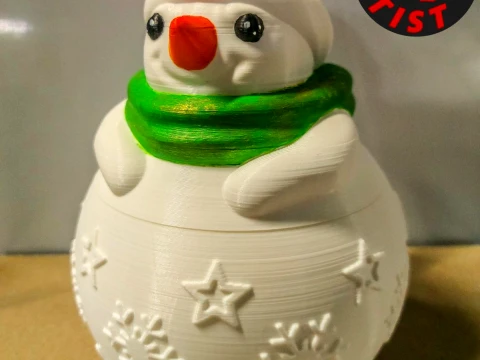 Snowman Box 3D Print Model