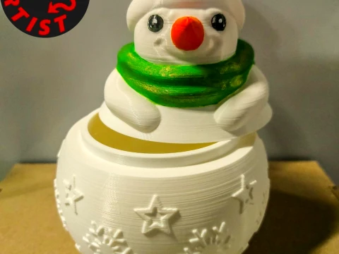Snowman Box 3D Print Model