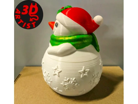 Snowman Box 3D Print Model