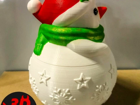 Snowman Box 3D Print Model