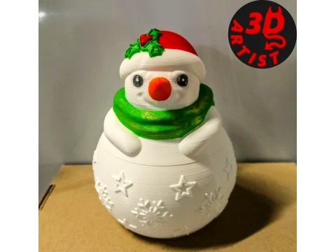 Snowman Box 3D Print Model