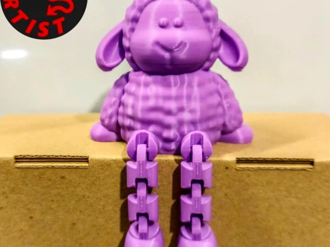 Sheep Articulated Legs Figurine 3D Print Model