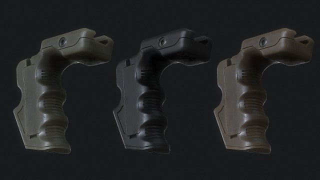caa tactical front grip Model 3D .c4d .max .obj .3ds .fbx .stl .blend 
