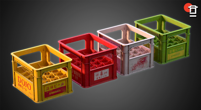 beer crate - pbr game ready vr - ar - low-poly Modelo 3D .c4d .max .obj .3ds .fbx .stl .blend 