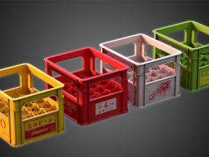 beer crate - pbr game ready vr - ar - low-poly 3D Model