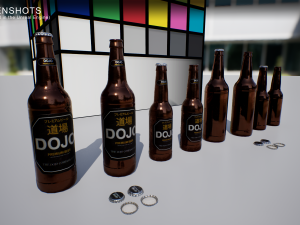 beer bottle and cap set - pbr game ready 3D Model