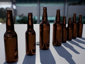 beer bottle and cap set - pbr game ready 3D Model