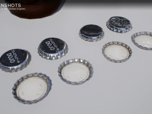 beer bottle and cap set - pbr game ready 3D Model