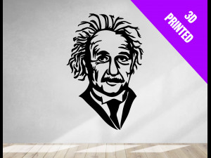 albert einstein wall sculpture - 2d art - 3d print 3D Print Model