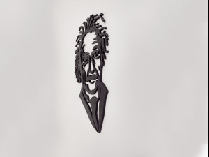 albert einstein wall sculpture - 2d art - 3d print 3D 프린트 모델
