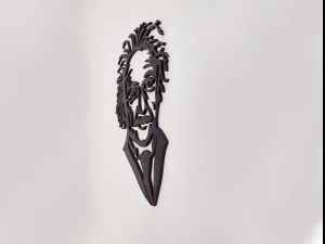 albert einstein wall sculpture - 2d art - 3d print 3D Print Model
