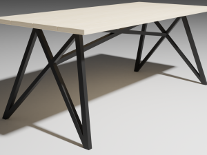 modern working wooden table4 colors 3D Модель