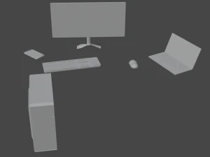 set of devices for work 3D Model