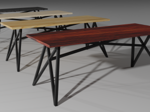 set of working tables lowpoly 3D 模型
