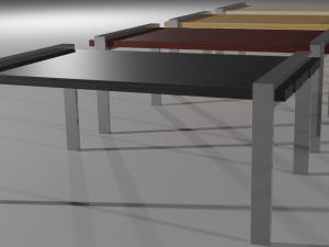 set of working tables lowpoly 3D 模型