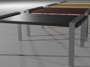 set of working tables lowpoly 3D Model