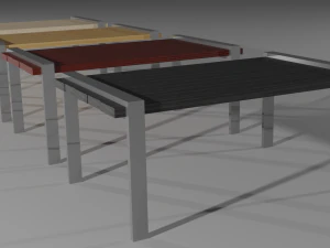 set of working tables lowpoly 3D Model