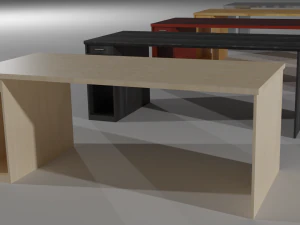 set of working tables lowpoly 3D Model