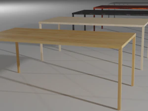 set of working tables lowpoly 3D Model