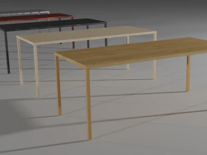 set of working tables lowpoly 3D Model