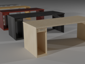 set of working tables lowpoly 3D 模型