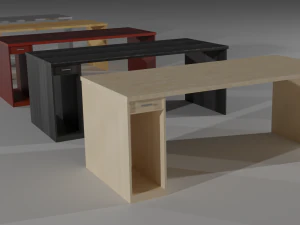 set of working tables lowpoly 3D Model