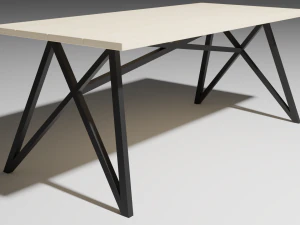 set of working tables lowpoly 3D Model