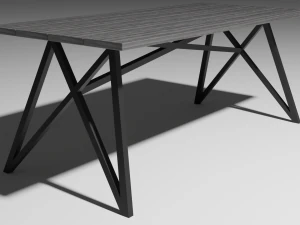 set of working tables lowpoly 3D Model