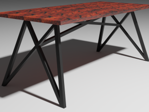 set of working tables lowpoly 3D 模型
