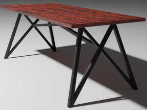set of working tables lowpoly 3D Model