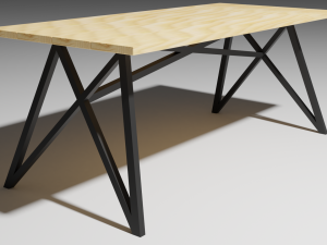 set of working tables lowpoly 3D 模型