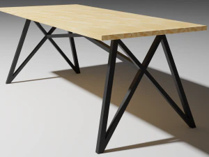 set of working tables lowpoly 3D Model