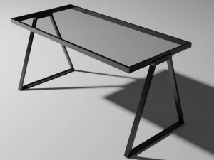 set of working tables lowpoly 3D Model