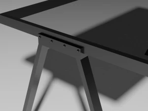 set of working tables lowpoly 3D Model
