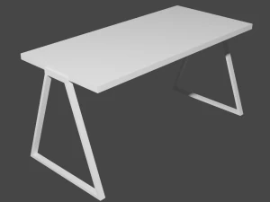 set of working tables lowpoly 3D Model