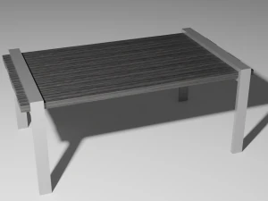 set of working tables lowpoly 3D Model