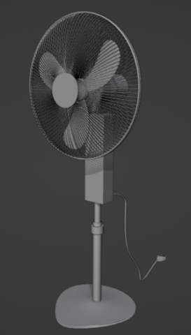 Pedestal Fan-Ventilador 3D Model .c4d .max .obj .3ds .fbx .stl .blend 