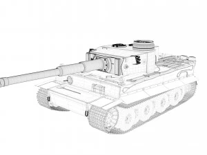 tank tiger i high poly model 3D Model