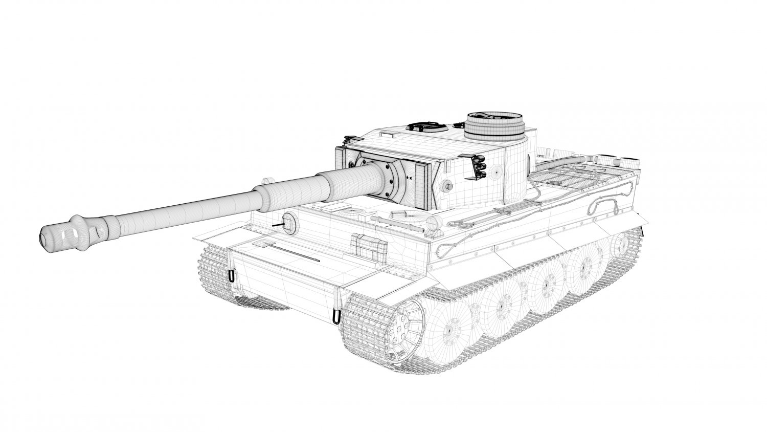 Нарисованный танк тигр 1 3д