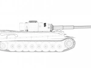 tank tiger i high poly model 3D Model