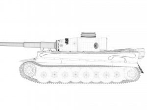 tank tiger i high poly model 3D Модель
