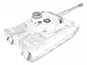 tank tiger i high poly model 3D Model